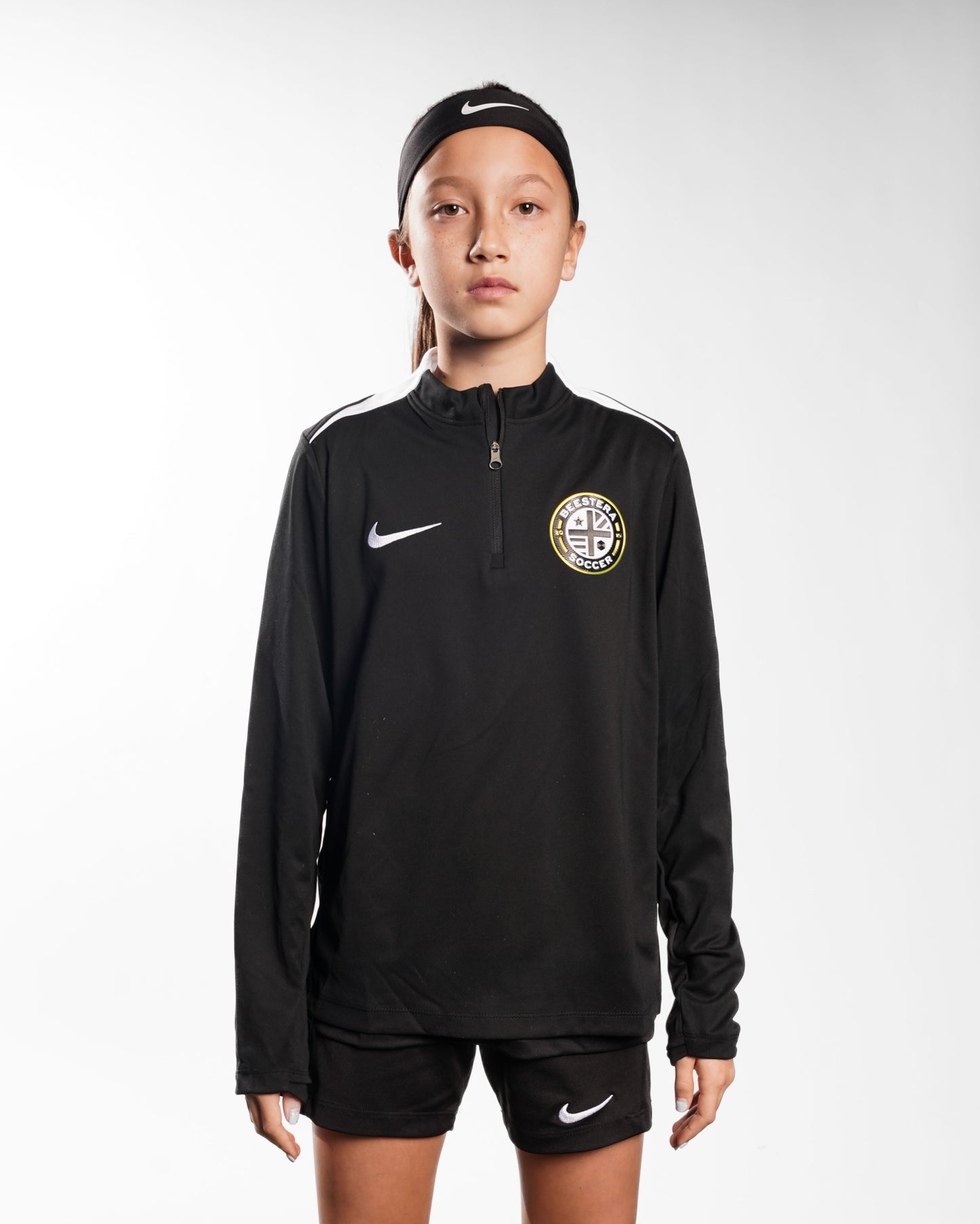 Youth Beestera 25 1/4 Zip Pullover - Black